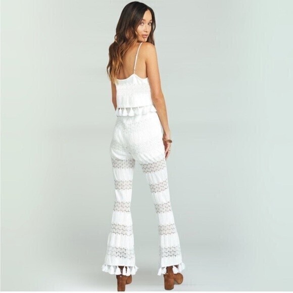 Show Me Your MuMu Pants - NWT Show Me Your MuMu Tassel Baby Bells Pants in Mademoiselle Lace White